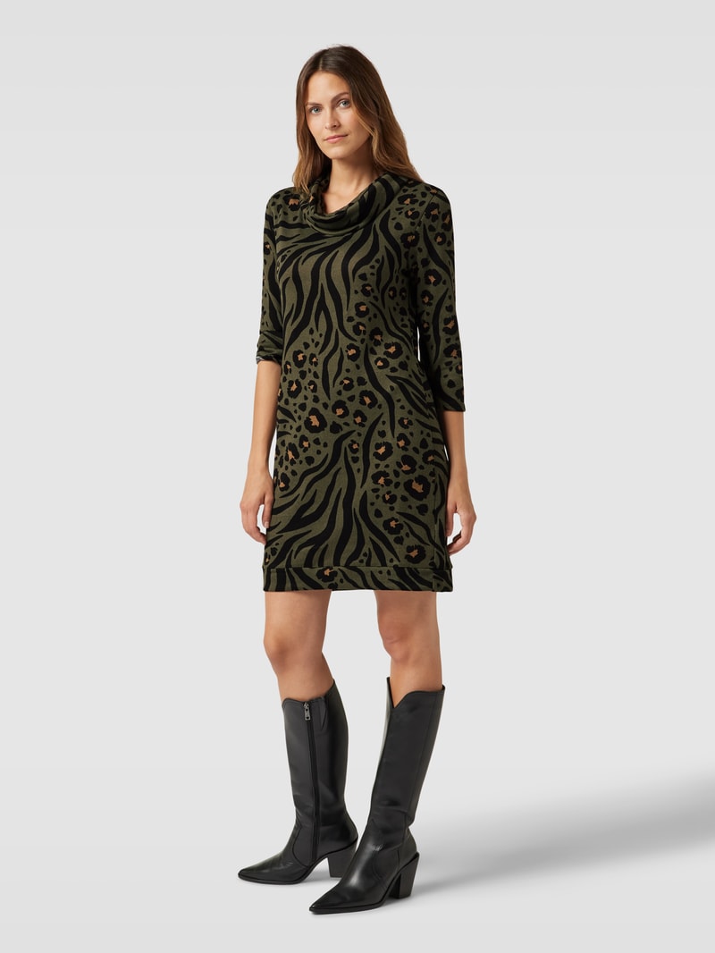Minikleid mit Rollkragen in khaki