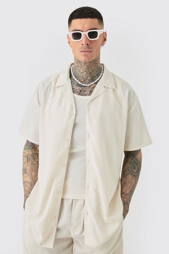 Tall Oversize Leinen-Hemd