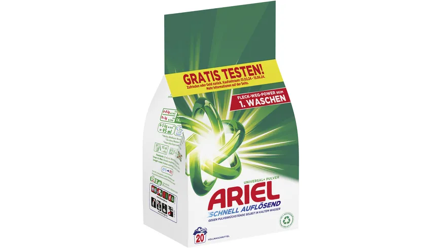Ariel schnell auflösend Universalpulver 1.2 kg