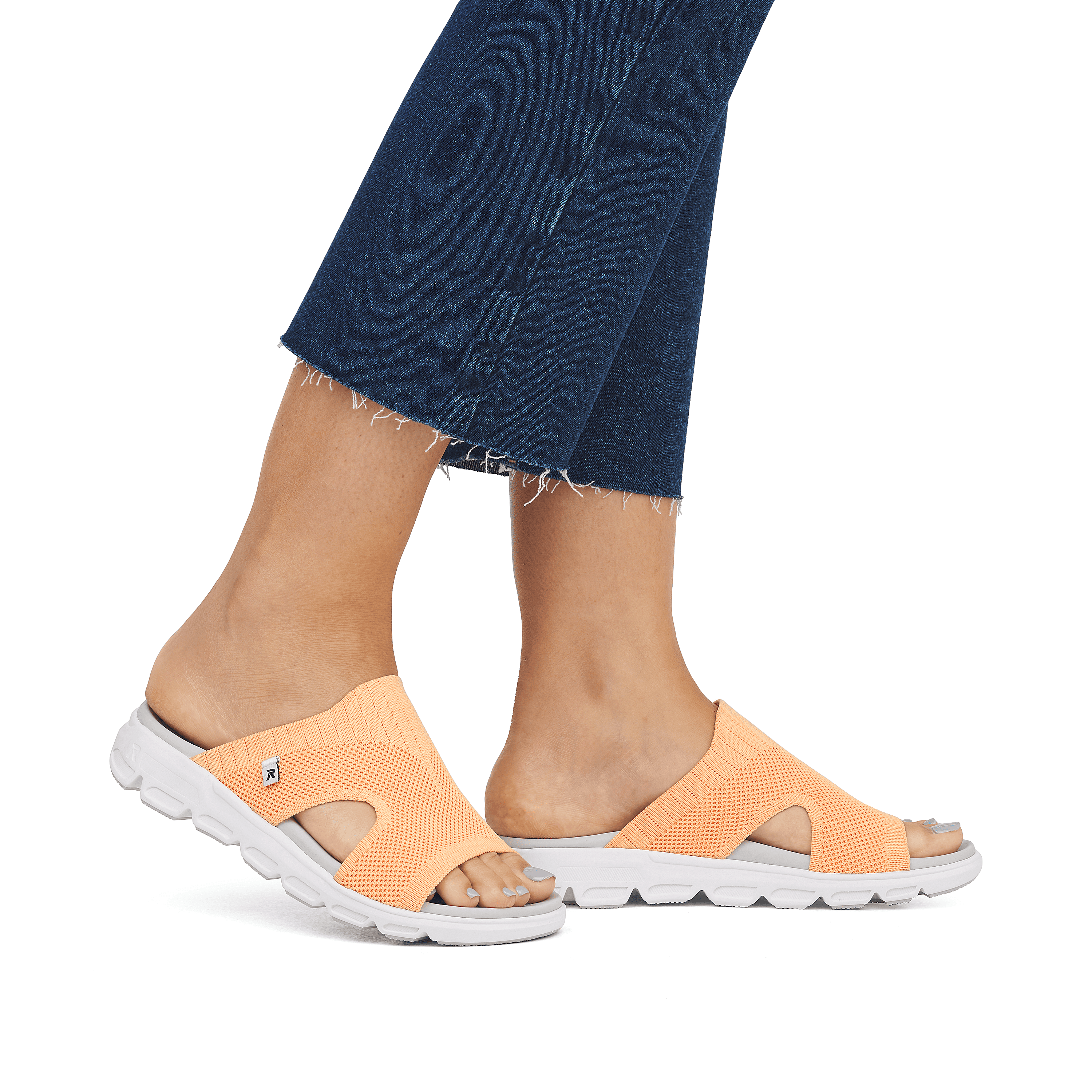 Rieker Damen Pantoletten neon orange