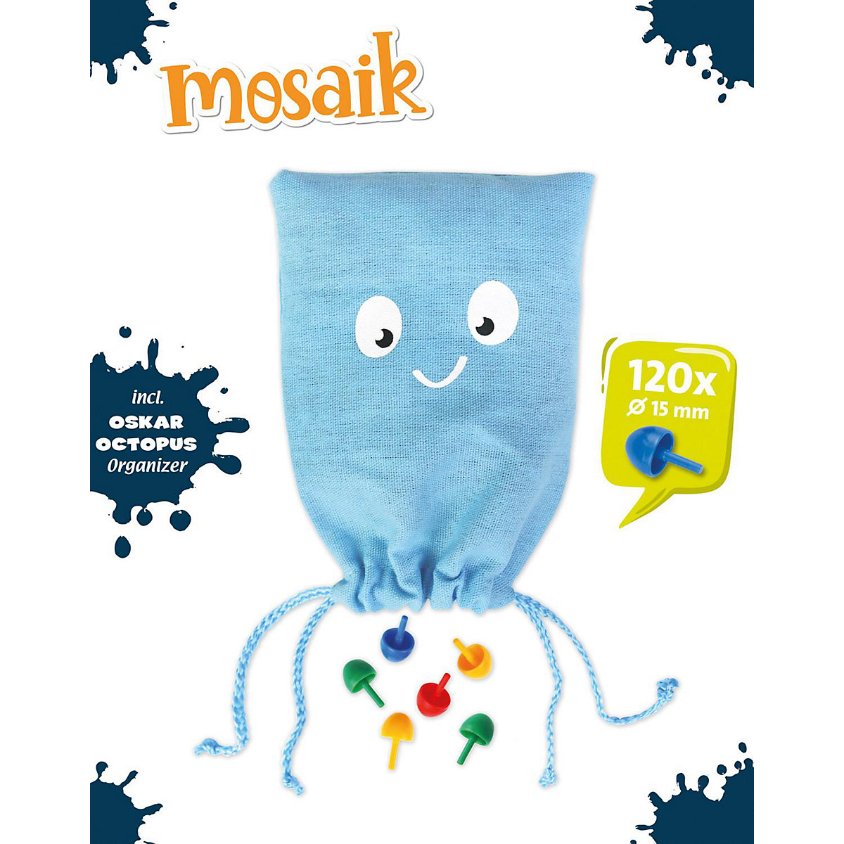 Mosaik Set color, 15 mm, 120 Stecker