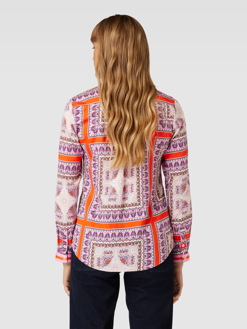 Blusenshirt aus reiner Baumwolle Modell 'Bandana' in orange