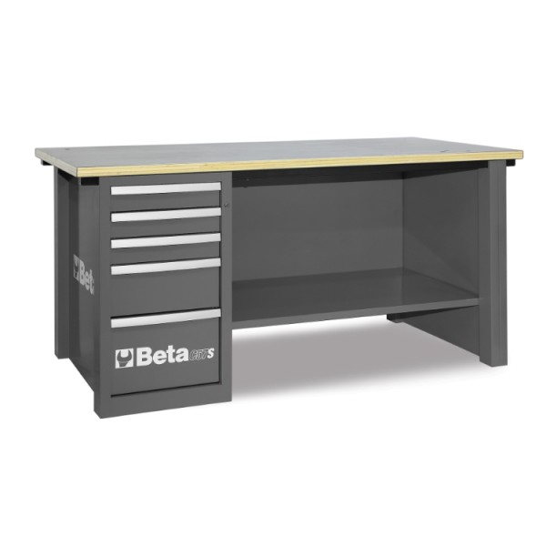Banc de lucru Beta 057001204 Mastercargo cu 5 sertare - gri