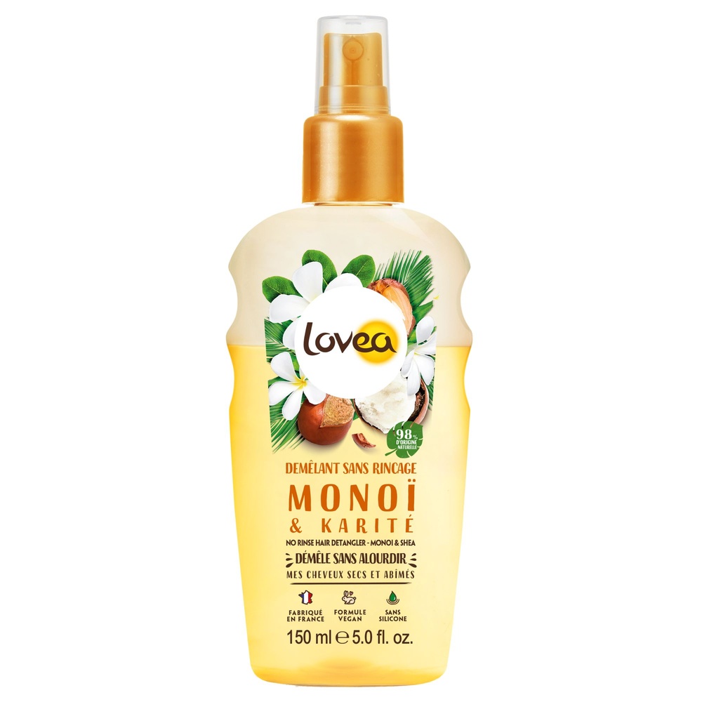 lovea Démêlant Sans Rinçage Monoï & Karité Démêlant - Cheveux Secs et Abîmés