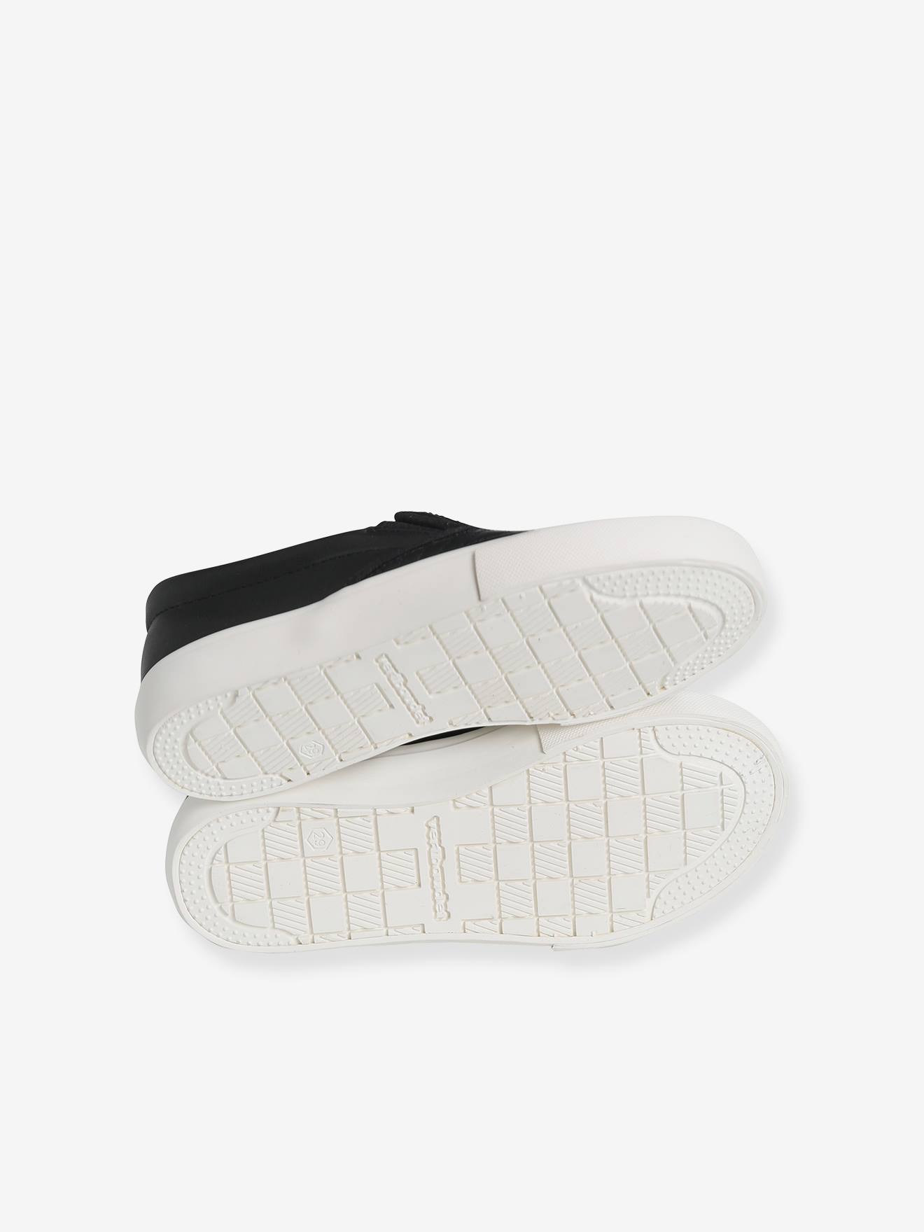 Baskets slip-on fille étoiles brodées noir