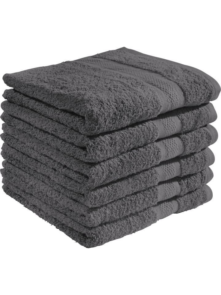 REDBEST Frottier Handtuch 6er-Pack Chicago in anthrazit günstig kaufen