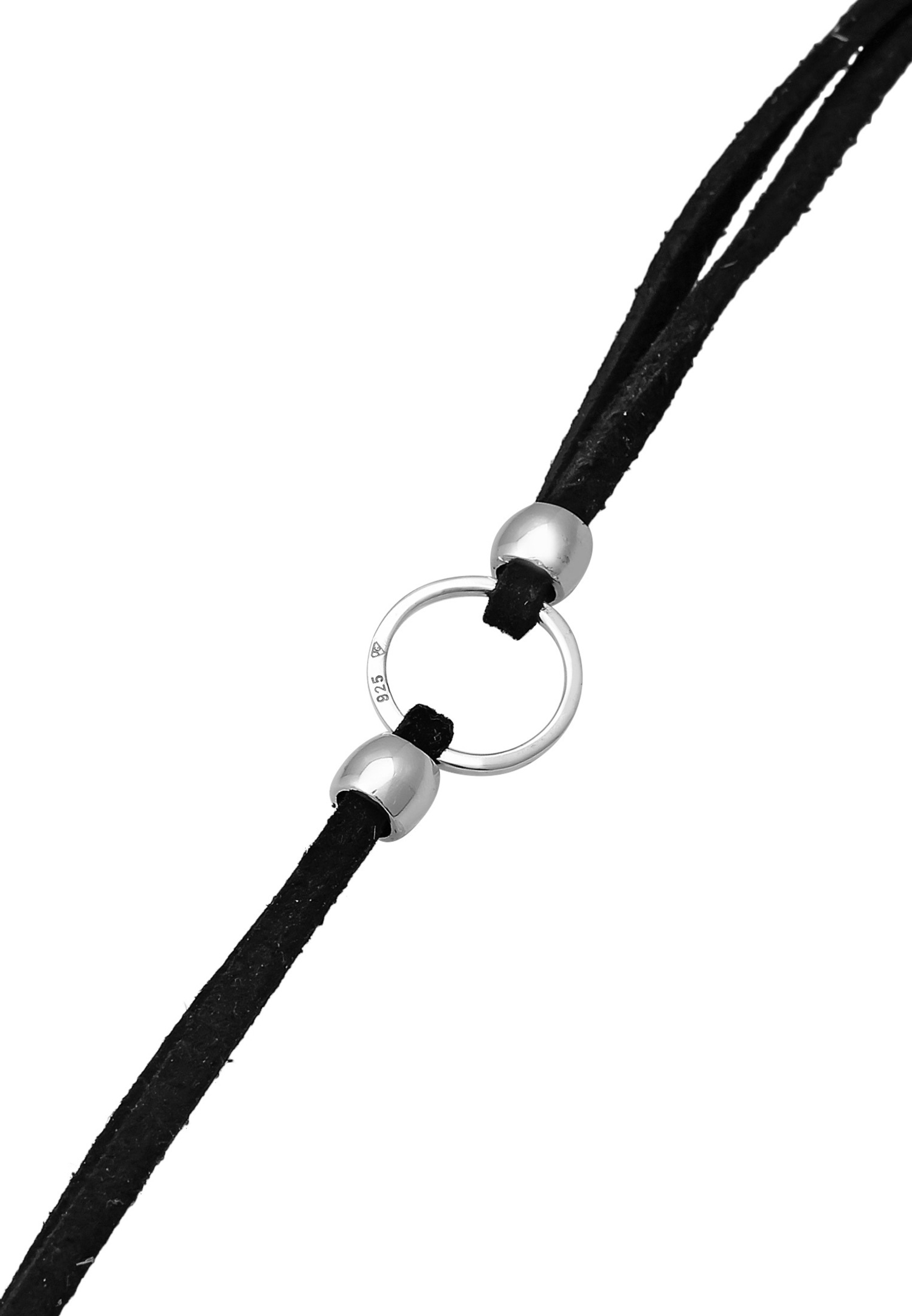 Collana girocollo da donna Elli, trendy e circolare, con inserti in velluto nero e argento sterling 925.