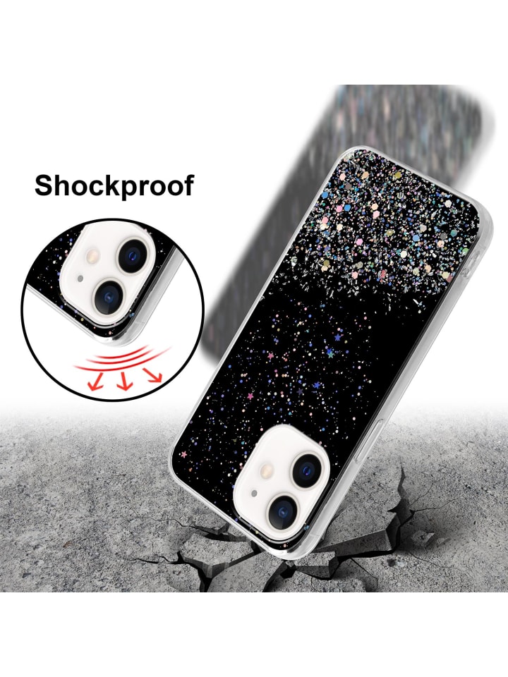 cadorabo Hülle für Apple iPhone 12 MINI Glitter in Schwarz mit Glitter günstig kaufen onesize
