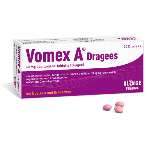 VOMEX A Dragees 50 mg überzogene Tabletten  20 St  Tabletten, überzogen