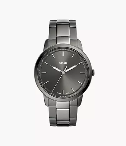 Fossil Herrenuhr The Minimalist Edelstahl Grau