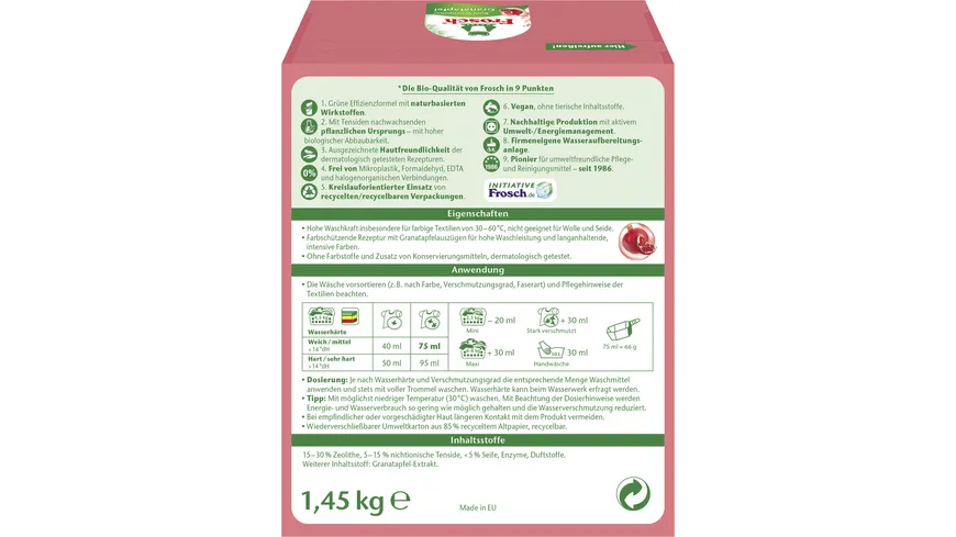 Frosch Granatapfel Bunt-Waschpulver 1.45 kg