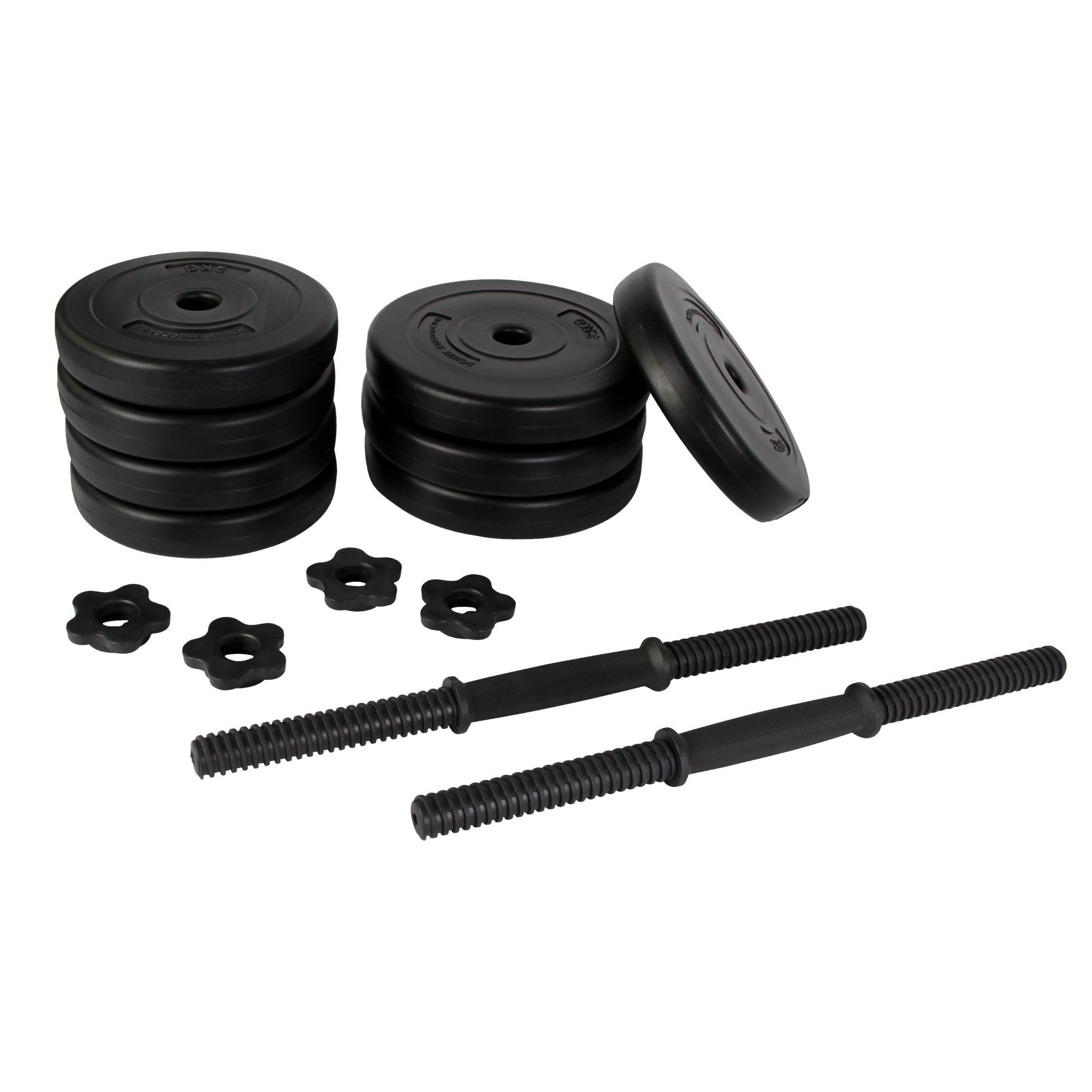 POWRX Kurzhantel 2er-Set Kurzhanteln 20kg-40kg, Rutschsicher, gerändelte Griffe, 2 X 10 Kg Kunststoff