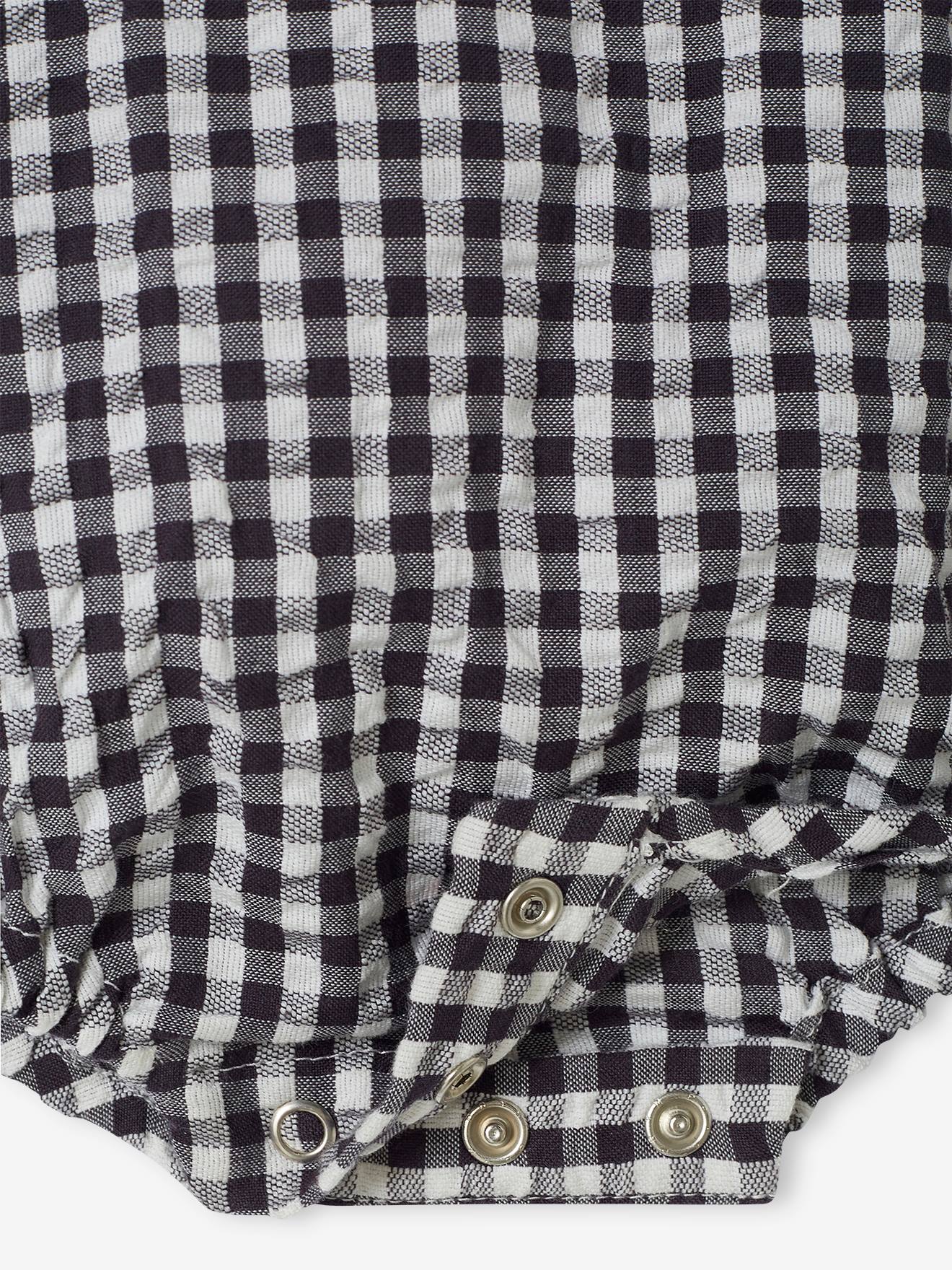Barboteuse bébé vichy gris