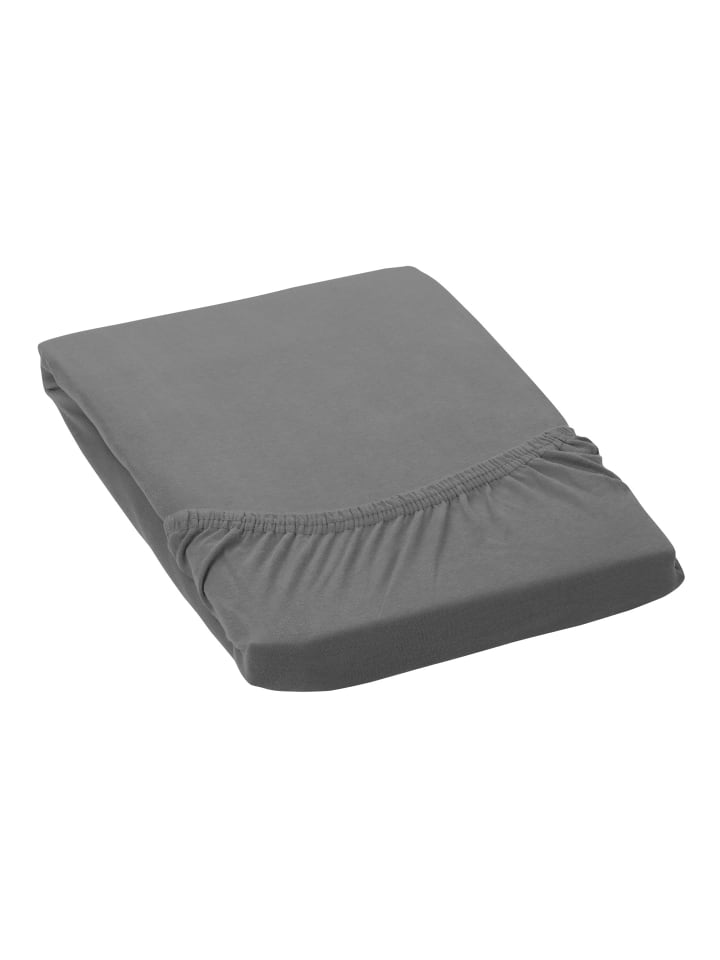 GMD Living Jersey Premium Spannbettlaken JANNEBY in Farbe Grau günstig kaufen