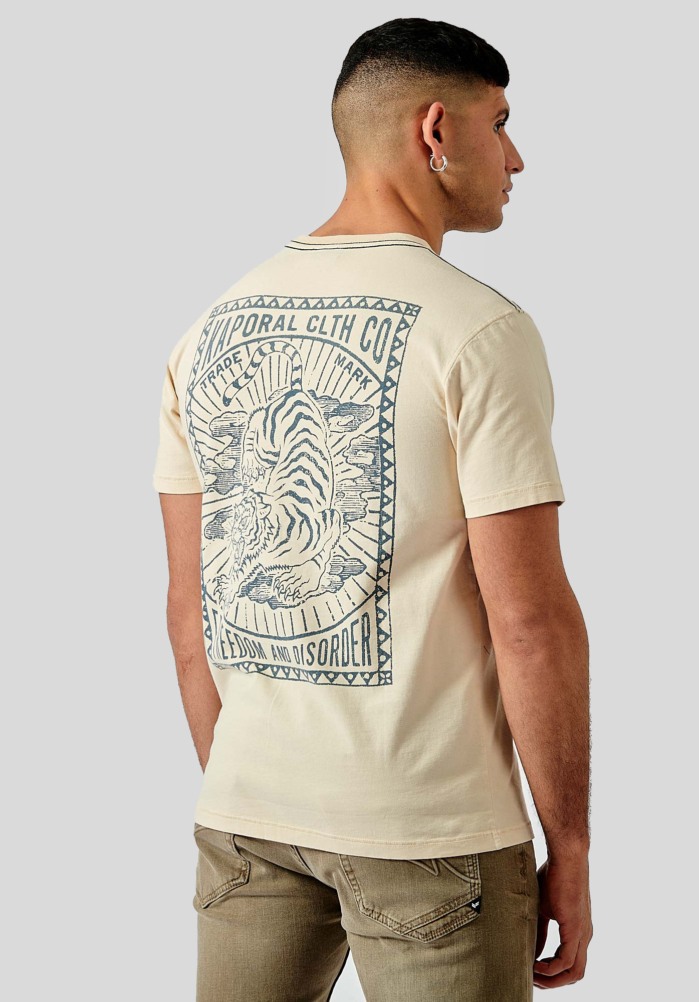 BUCK   T-shirt beige homme 100% coton