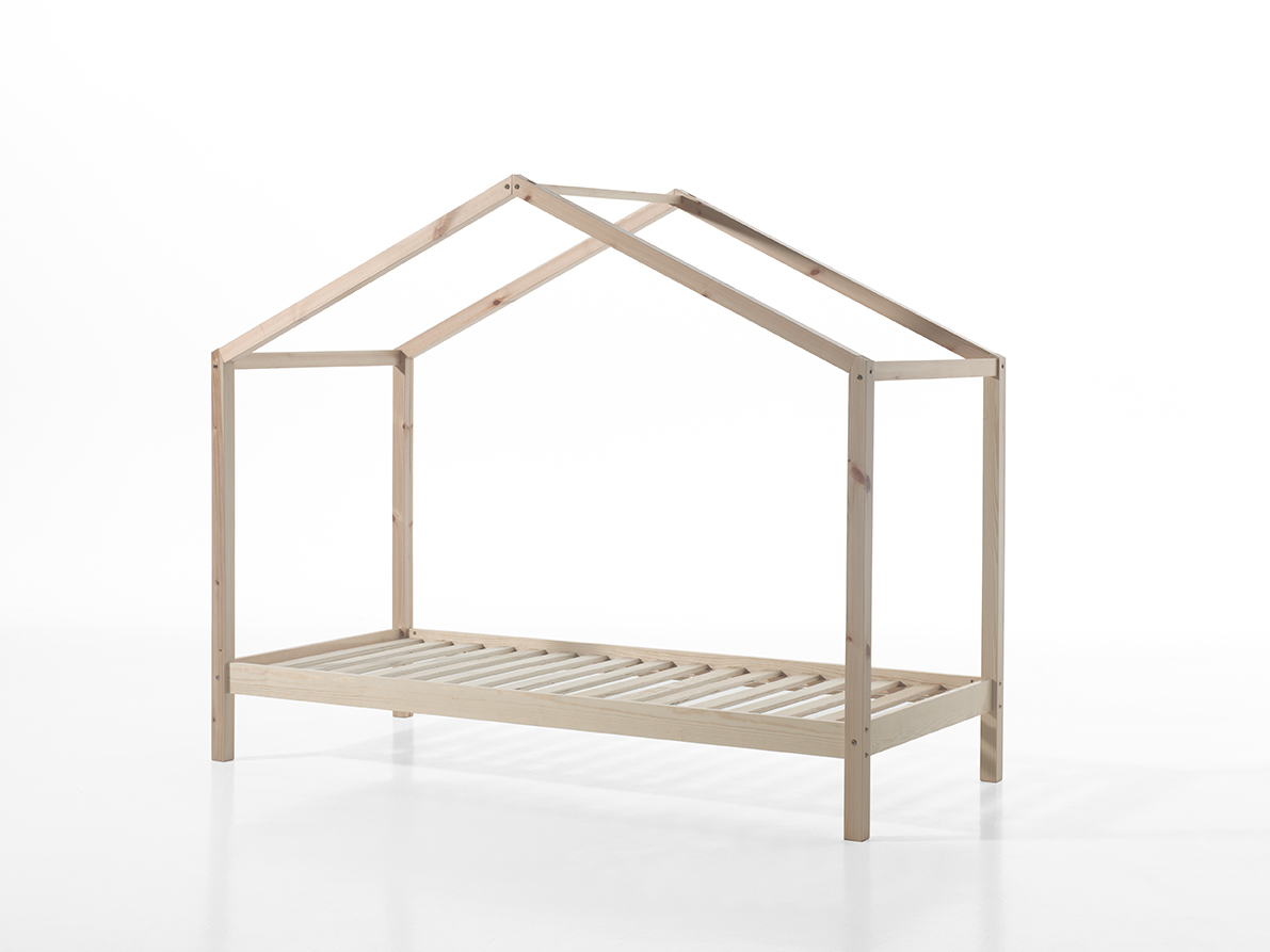 VIPACK Dallas 3 Hausbett 90 x 200 cm Liegefläche, Natur