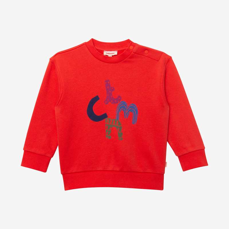 Sweat bébé garçon rouge en coton recyclé Catimini