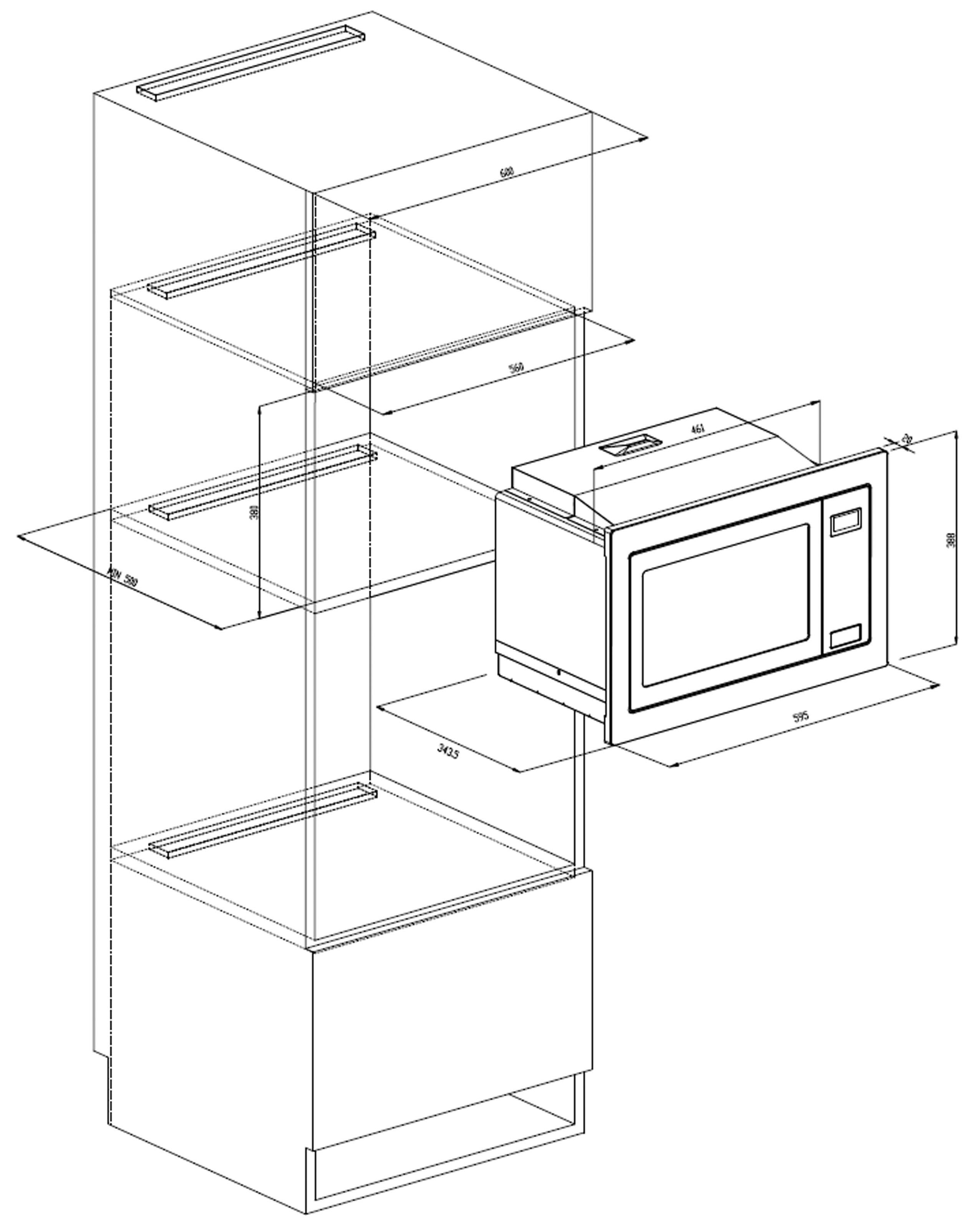 RESPEKTA Einbau-Mikrowelle MW 733, Mikrowelle, 17 l