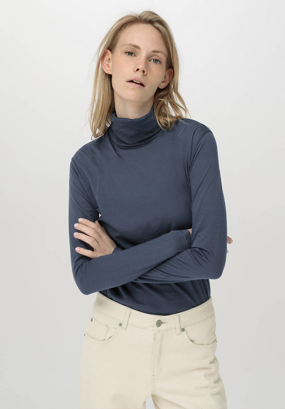 Rollkragen-Shirt aus reiner Bio-Baumwolle