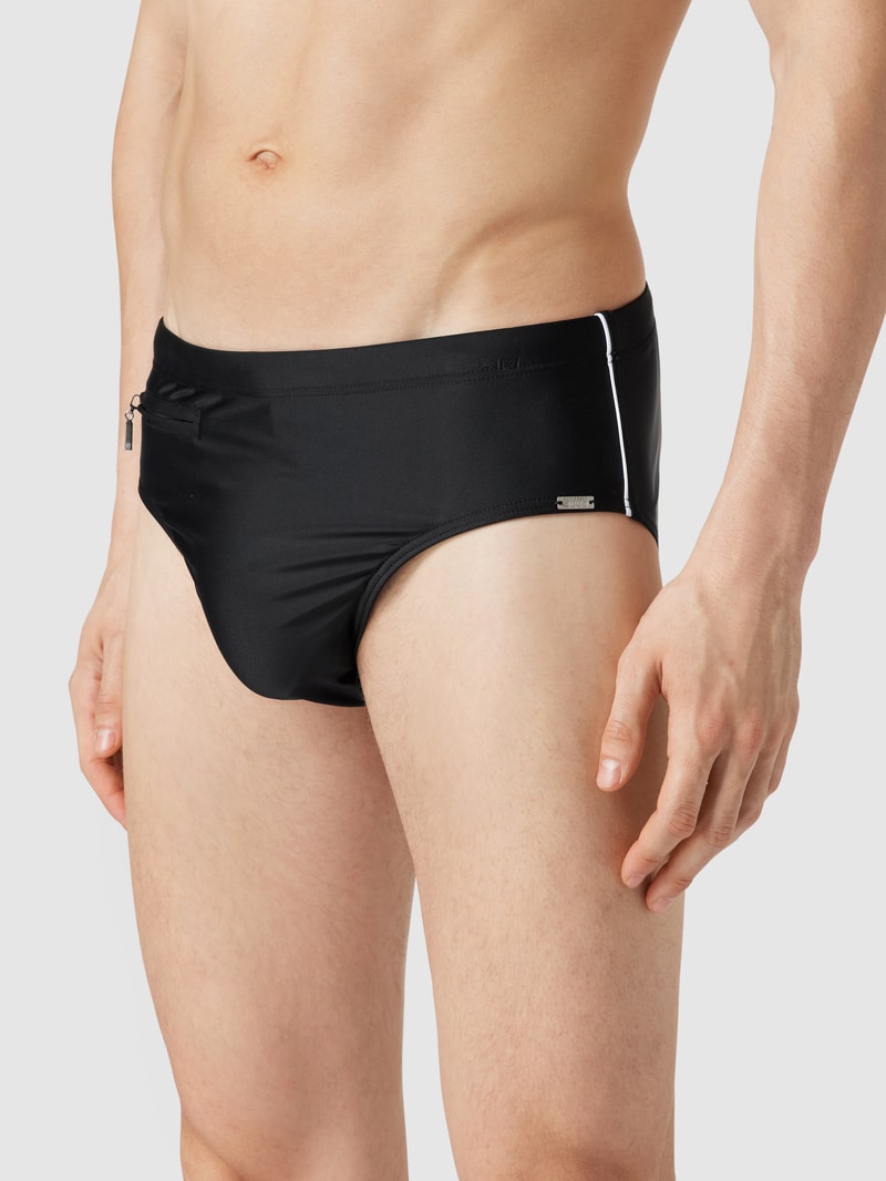 Badehose mit verschließbarer Tasche in schwarz