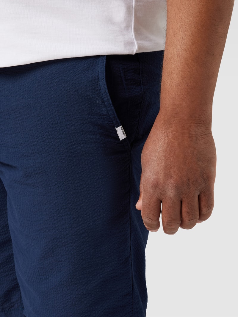 PLUS SIZE Shorts mit Strukturmuster Modell 'JEFF' in marineblau
