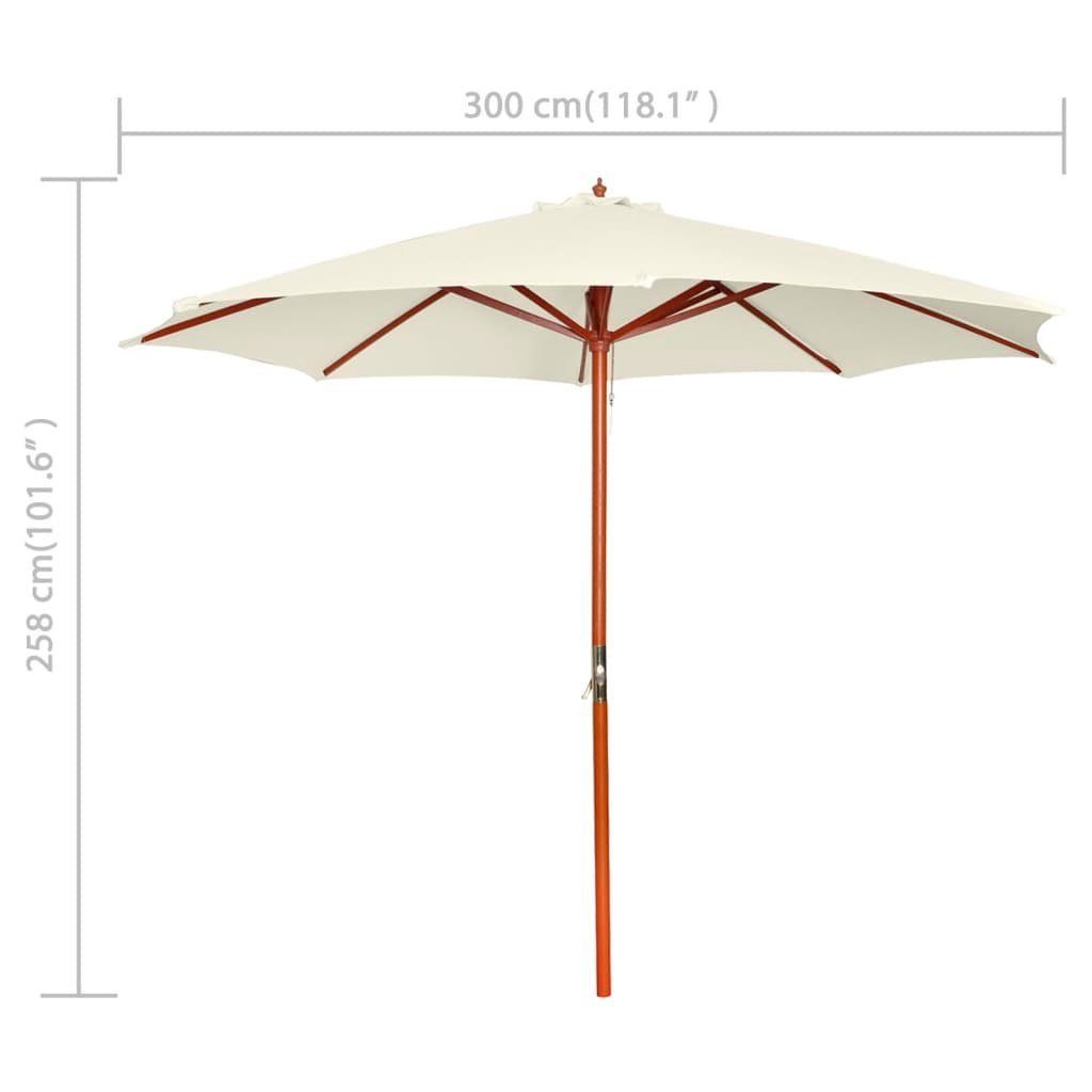 DOTMALL Sonnenschirm Ø300cm,Polyester,Gartenschirm,Strandschirm, Marktschirm knickbar