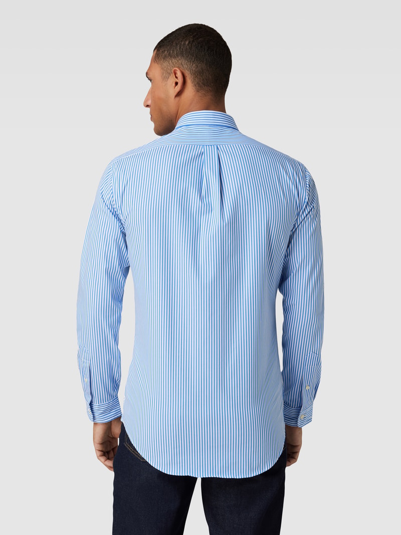 Slim Fit Freizeithemd mit Button-Down-Kragen in hellblau