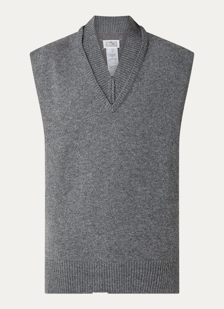 Maison Margiela grubo pletena Spencer majica od mješavine vune s V-izrezom