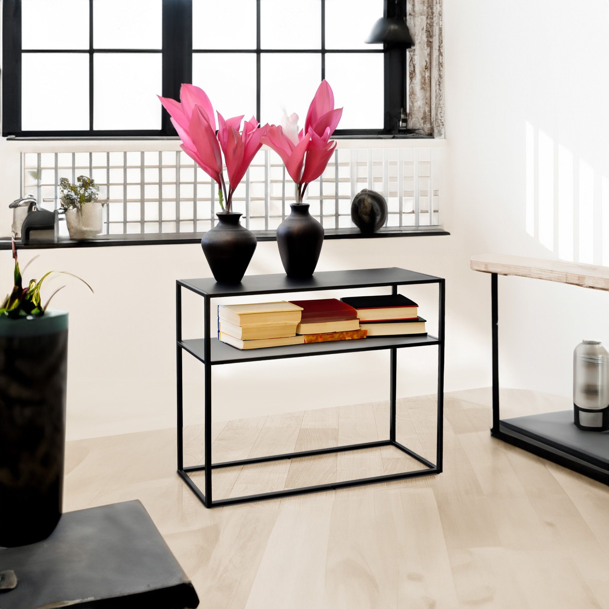 osoltus Raumteiler osoltus cube Industrie Stil Konsolentisch Konsole Stahl schwarz