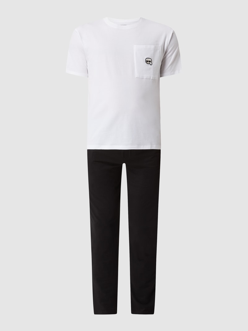 Pyjama mit Logo in schwarz