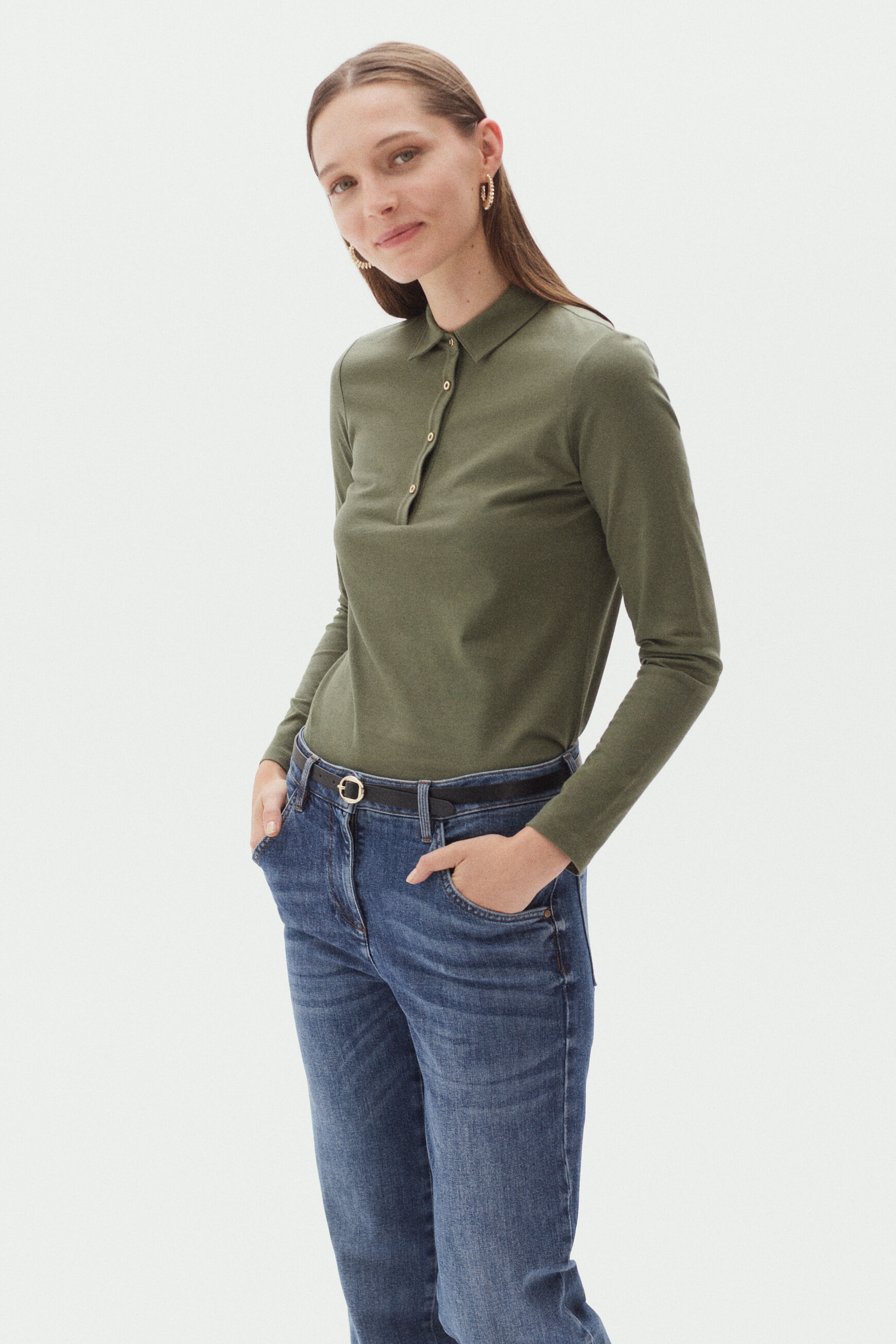 t-shirt tina b vert kaki femme
