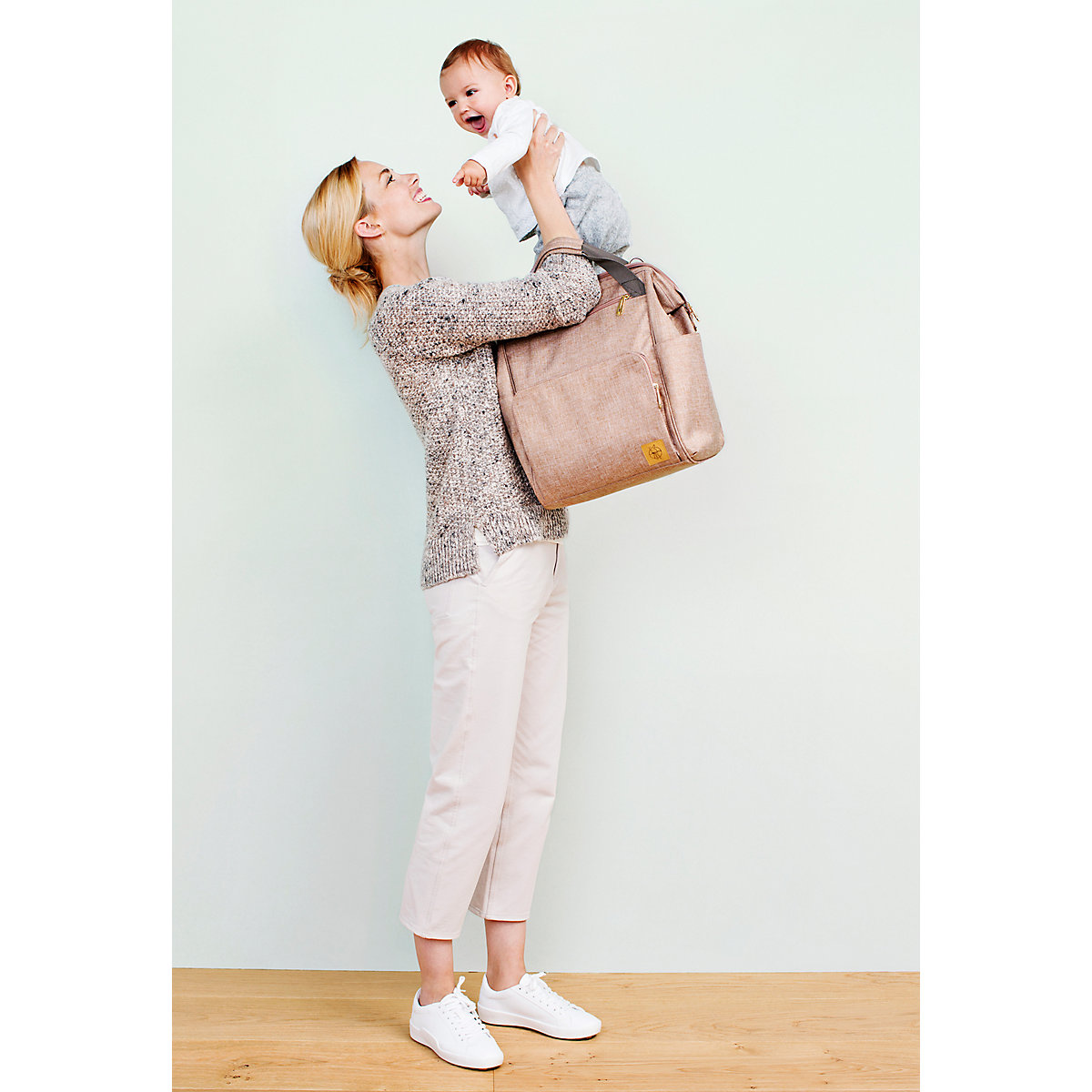 Wickelrucksack Goldie Glam rosé, inkl. Zubehör & Wickelunterlage