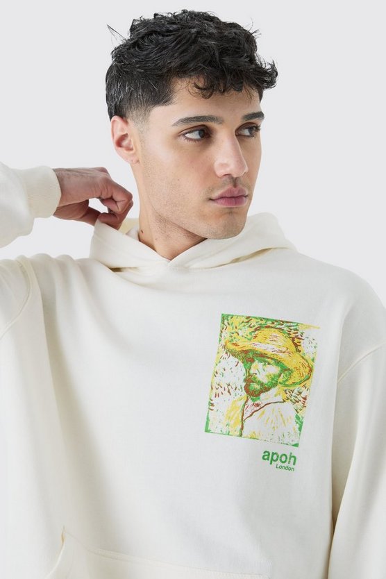 Oversize Hoodie mit lizenziertem Van Gogh Sunflowers Print