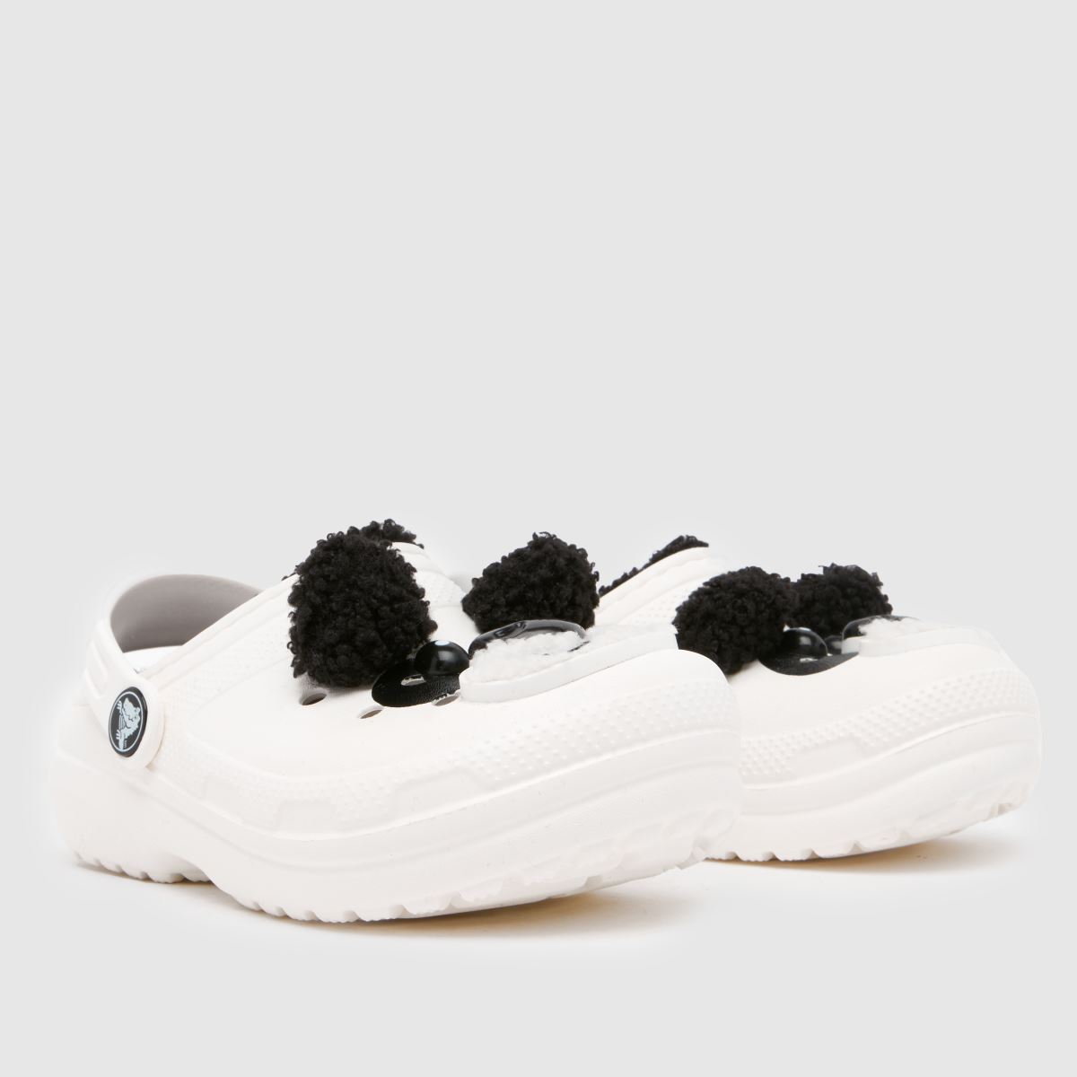Crocs svarta och vita klassiska fodrade träskor Junior sandaler