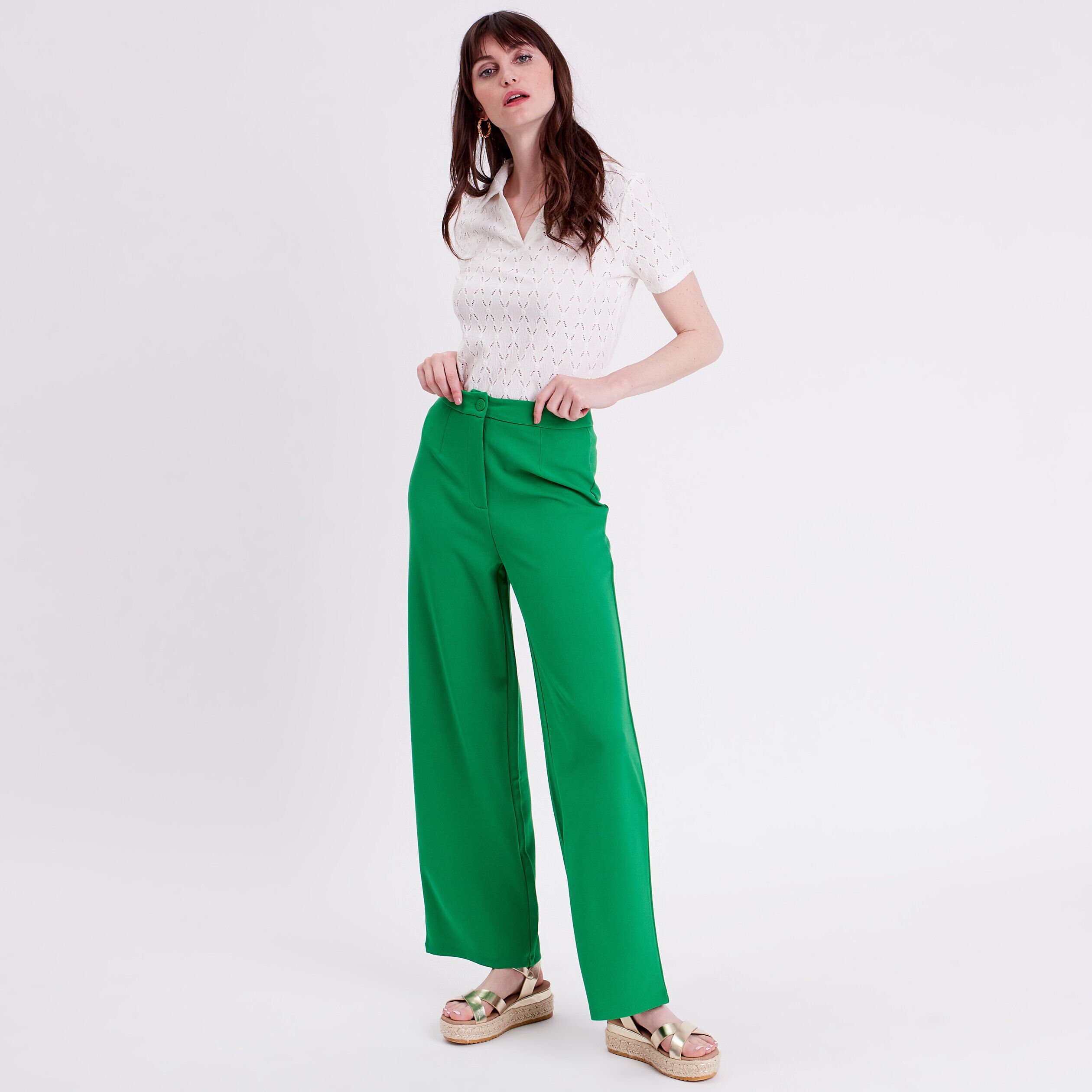 Polo manches courtes ecru femme | Cache Cache