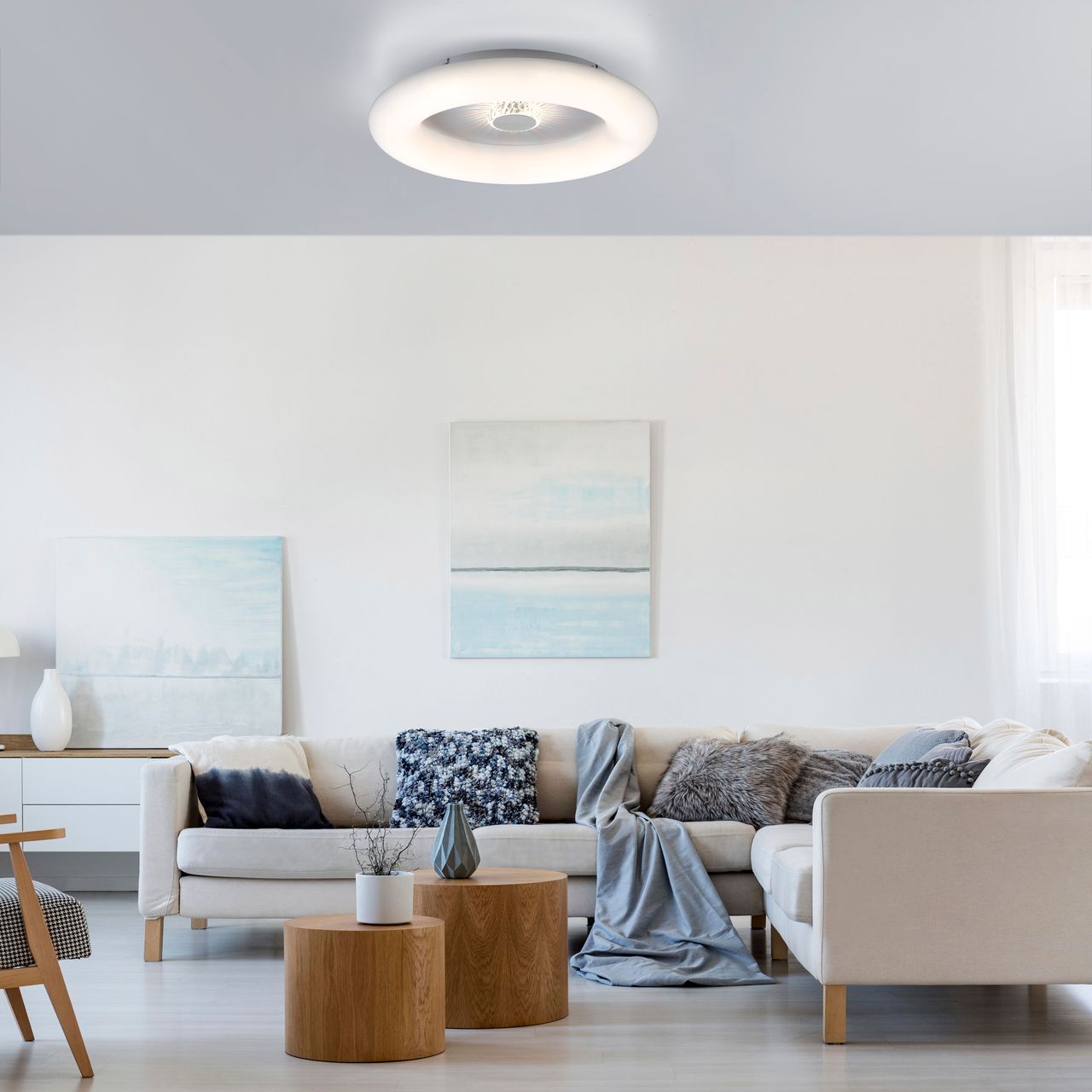 JUST LIGHT LeuchtenDirekt LED Deckenleuchte VERTIGO, CCT, dimmbar, Fernbedienung, Ø50 cm, IP20