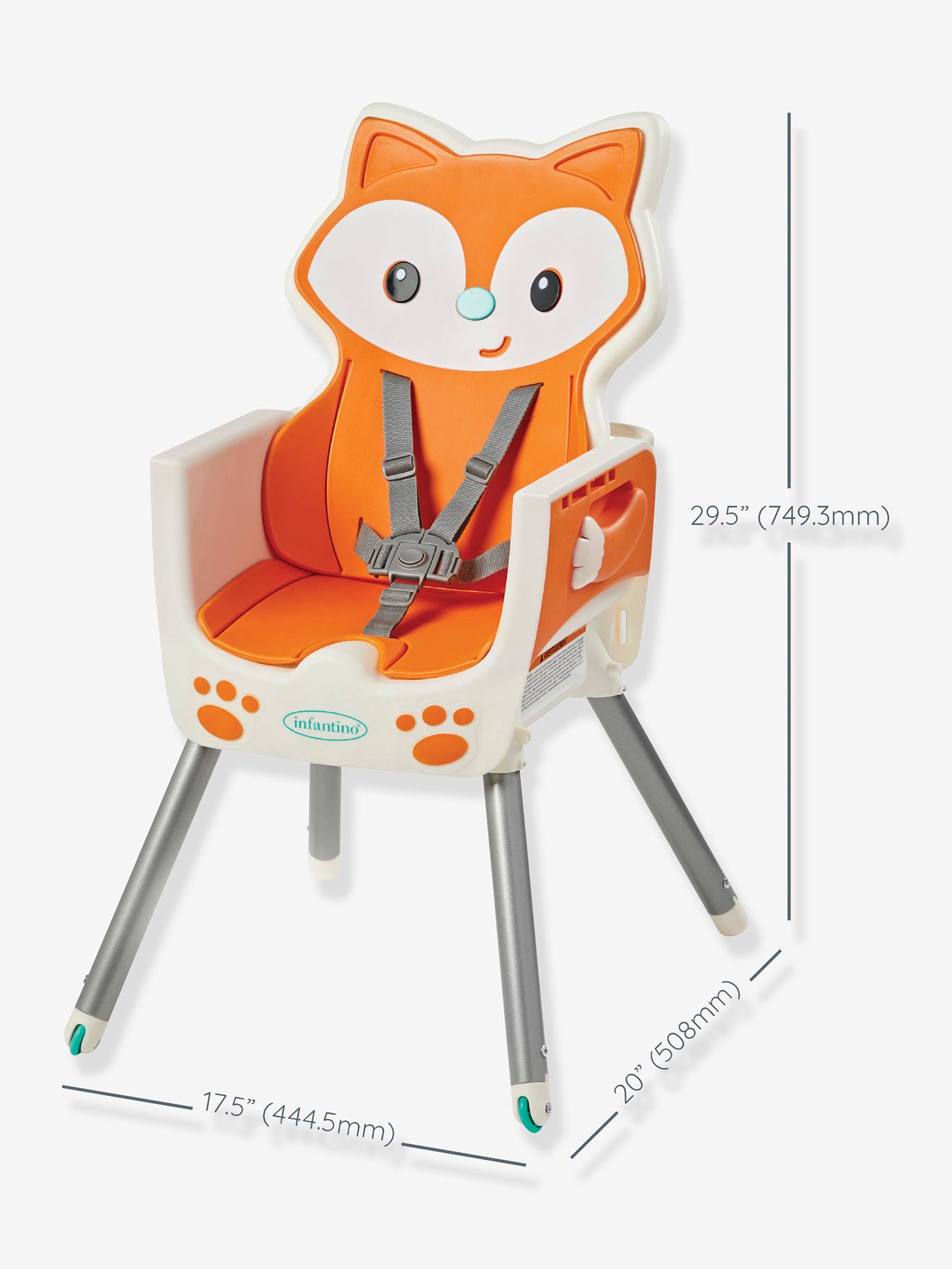 Infantino Baby 3-in-1-Hochstuhl INFANTINO, Fuchs - orange