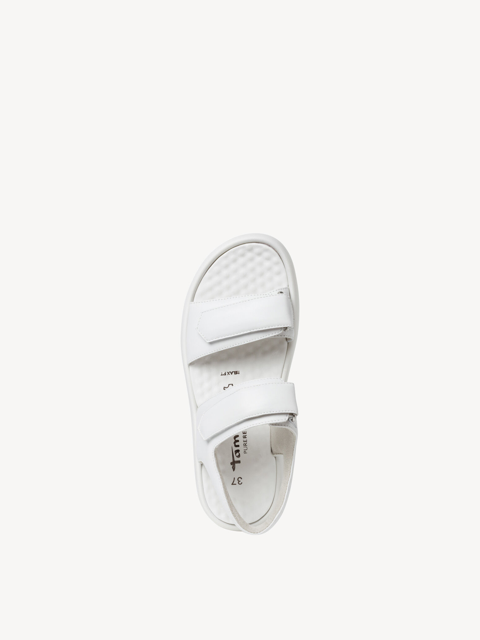 Sandale à talon en cuir - blanc
