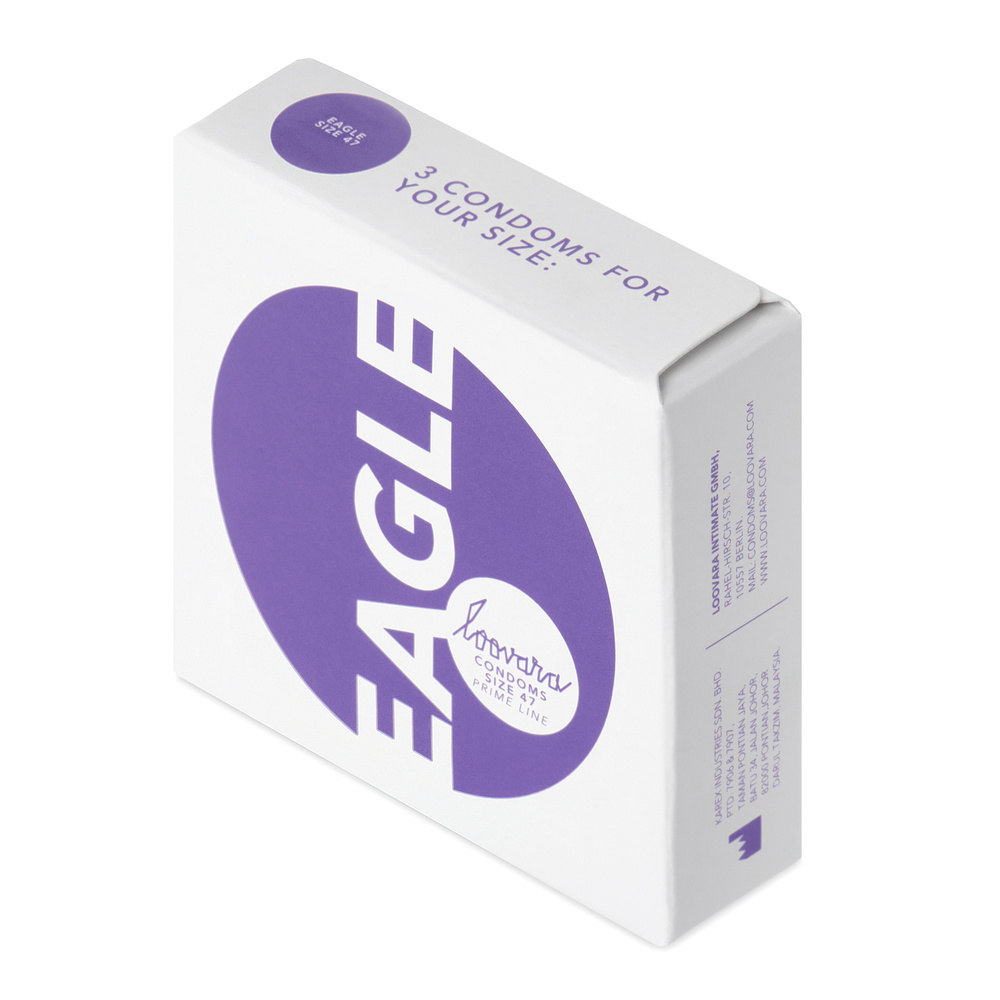 loovara Preservatif - Taille Eagle : Diamètre -47mm / 3 pcs. Préservatif