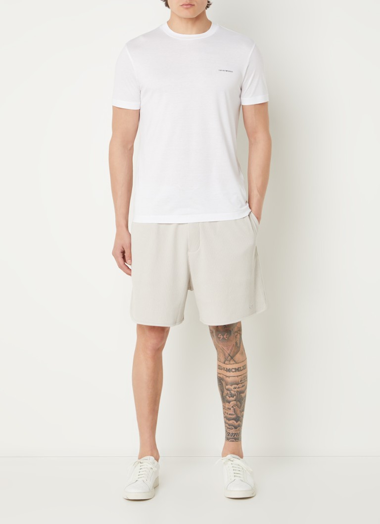Tricou Emporio Armani din amestec de lyocell cu logo