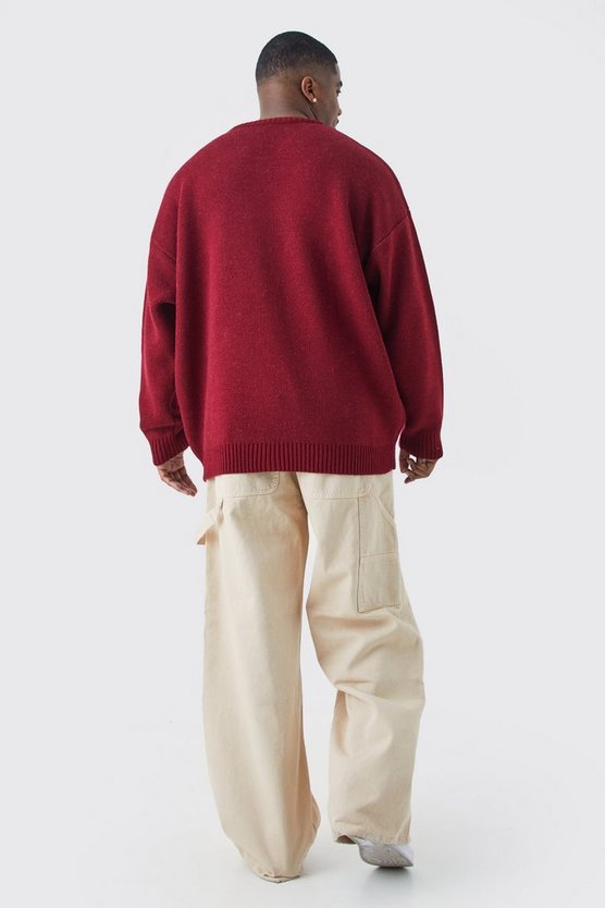 Plus Oversize Fußball-Pullover mit V-Ausschnitt