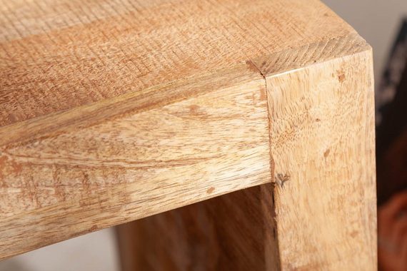 riess-ambiente Beistelltisch S 60cm natur, Massivholz · variabel stellbar · Handarbeit · Mangoholz
