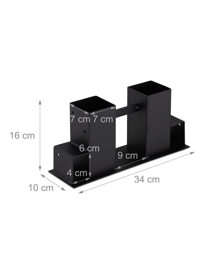 relaxdays 2x Holzstapelhilfe in Schwarz günstig kaufen onesize