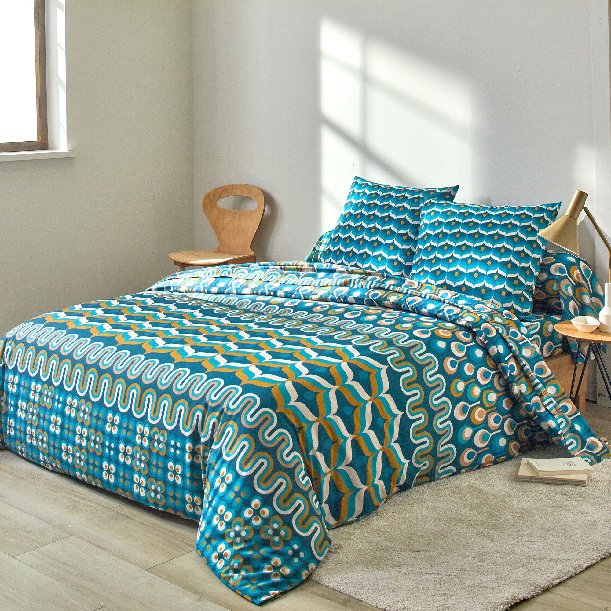 Linge de lit Irène en coton imprimé