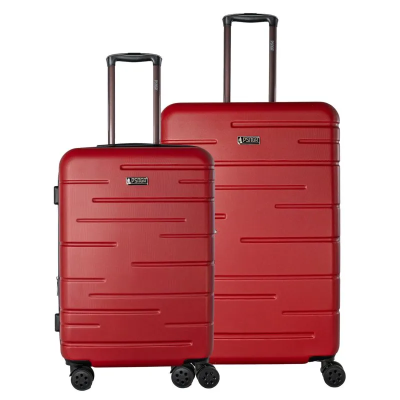 PSNGR Stripes Kofferset 2-teilig (L,M) Erweiterbar - DK Red
