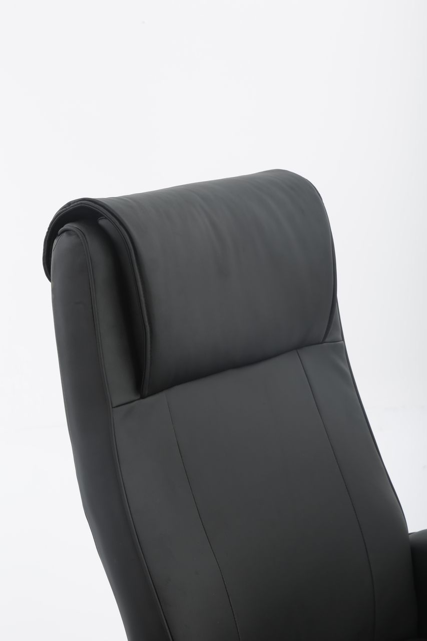 Happy Home Happy Home verstellbarer Relaxsessel mit Hocker schwarz & Holzbeine