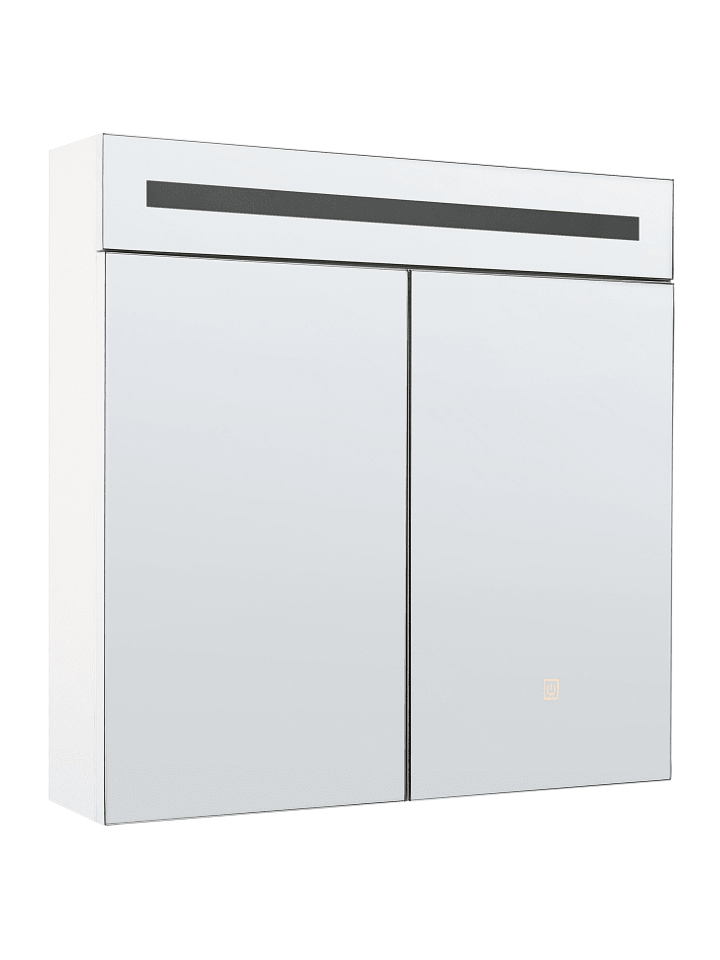 Beliani Bad-Spiegelschrank JARAMILLO in Weiß/Silber - (W) 60 x (H) 60 x (L) 12 cm günstig kaufen onesize