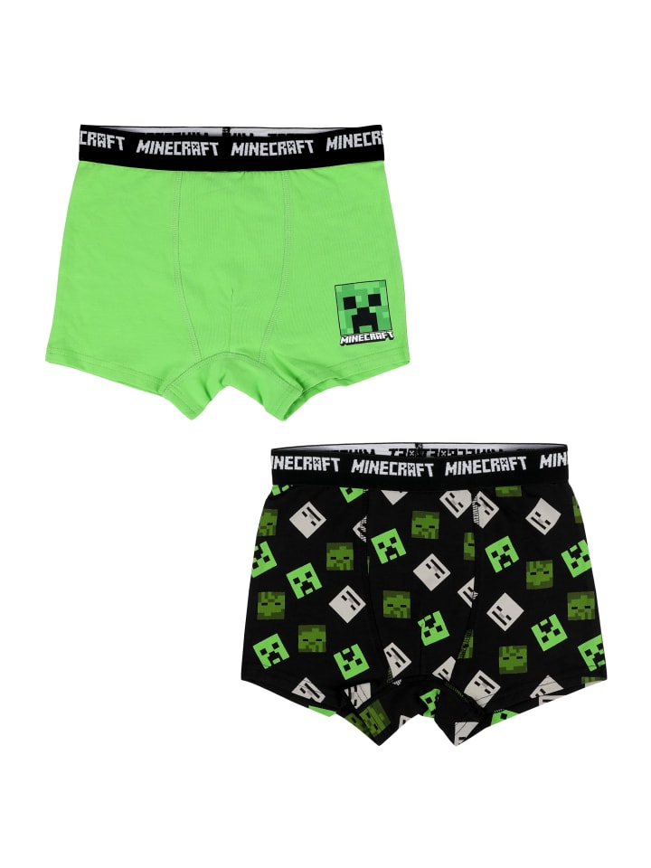Minecraft Minecraft Boxershorts Unterhosen 2er Pack in grün günstig kaufen