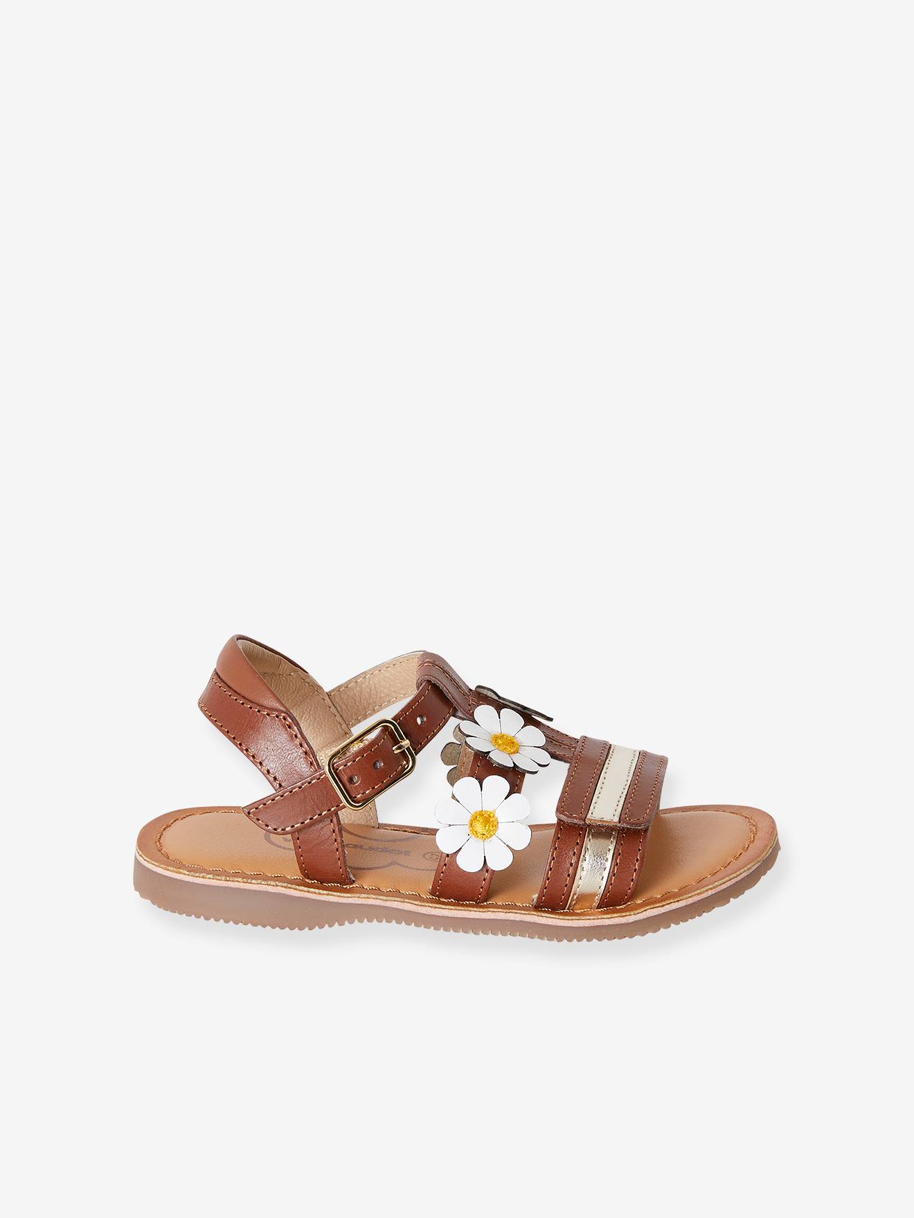 Sandales cuir fille collection maternelle camel