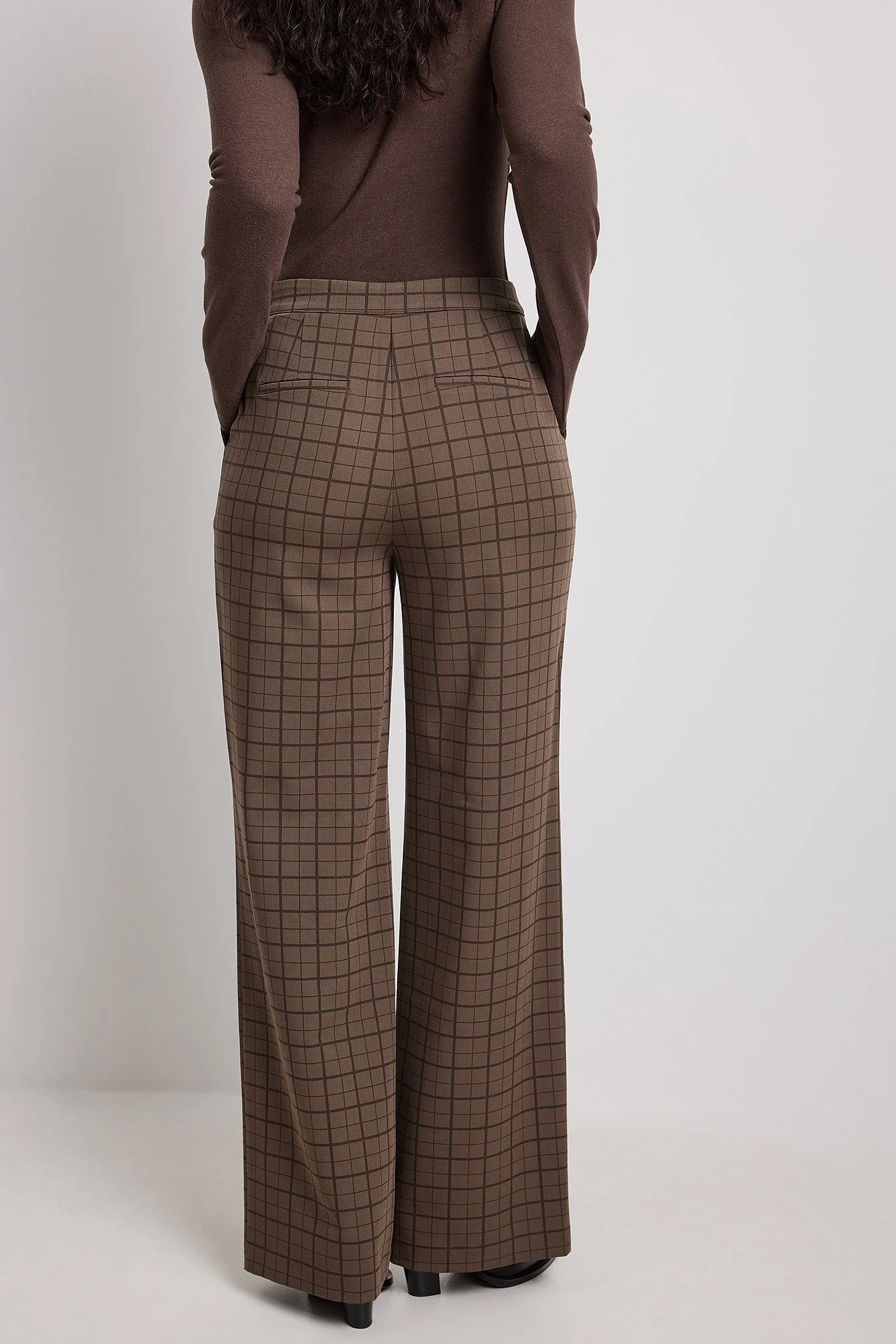 Karierte Hose mit Frontschlitz